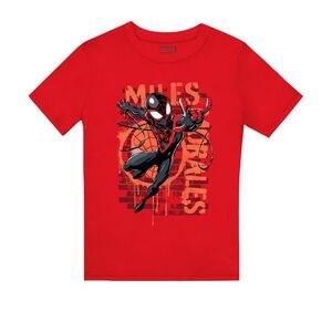 Spider-Man Childrens/Kids Miles Morales Spray T-Shirt / Red